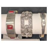 3 Vintage Silvertone Coventry Trifair Magor Bracel