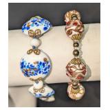 2 Murano Venetian Art Glass Lamp Work Beaded Brace