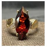 14k Gold 2.7 Ct. Marquise Garnet Cocktail Ring