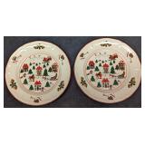 2 Retired Jamestown China Joy Of Christmas Dinner