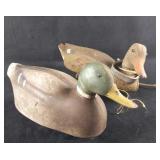 2 Vintage Decoy Ducks Quack Decoy Plasti Duck