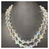 Vendome Clear Crystal Beaded Double Strand Necklac