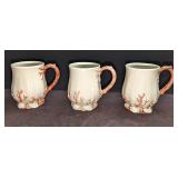3 Retired Fitz & Floyd Oceana Mugs A K57