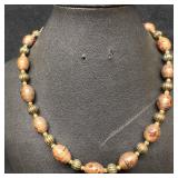 Murano Venetian Lamp Work Art Glass Copper Bead Re