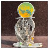Pewter Castle Figurine Colorful Accents