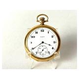 Antique 1925 Elgin 17J 12S 14K Gold Case Open Face