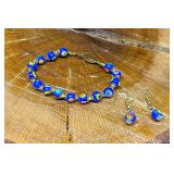 Cloisonneï¿½ Like Beads Bracelet & Matching Earrin