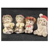 Four Holiday Figurines (1,2) 'Starbaby' (3) Baby w