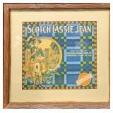 Framed Vintage Scotch Lassie Jean Orange Crate Lab