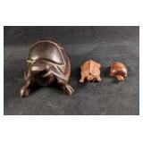 Wood Carved Sea Turtles