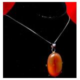 Sterling Silver Carnelian Pendant
