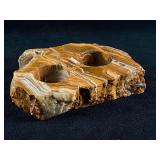 Brown, White, Red, Olive Natural Onyx Agate Candle