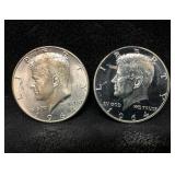 Kennedy Half Dollar Pair 1964 D & Proof