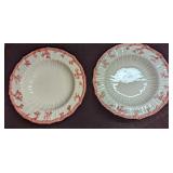 2 Retired Fitz & Floyd Oceana Large Rim Soup Bowls