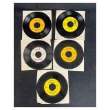 Five Vinyl 45 RPM Singles Two Sided Vintage 45s