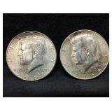 Kennedy Half Dollar Pair 1964 & 1965 Unc.