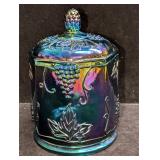 Vintage Iridescent Carnival Harvest Grapes Glass J