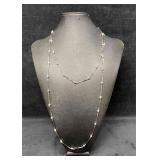 Signed Vintage Vendome Silver Tone Long Necklace