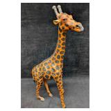Vintage Paper Mache Leather 23' Giraffe Figurine