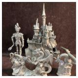 Pewter Castle Royal Knight Wizard Sorcerer and Dra