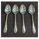 4 Retired Gorham Golden Swirl Teaspoons A