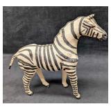 Vintage Paper Mache Leather Zebra Figurine