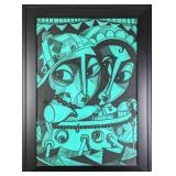 Original Johnny Somoza Hernandez Mixed Media Duo I