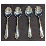 4 Retired Gorham Golden Swirl Oval Soup Spoons B