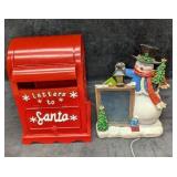 Light Up Christmas Chalkboard And Metal Mailbox