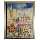 Framed LE Charles R Davies Lacey's Tower Print On