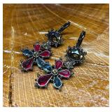Vintage Signed Joan Rivers Rhinestone Drop Earring