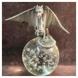 Pewter Fantasy Winged Dragon Figure Rock Stone Cle