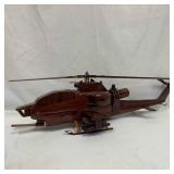 AH1 Cobra Mahogany Wood Desktop Helicopter Wooden