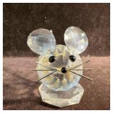Swarovski Crystal Mouse Figurine with Wire Whisker