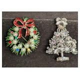 Christmas Holiday And Wreath Brooches Kirks Folly