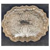 Vintage Pilgrim Silverplate Footed Serving Tray