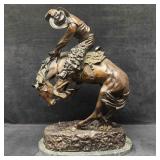 After Fredrick Remington Bronze Sculpture Rattle S