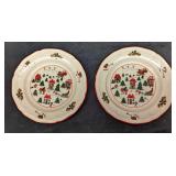 2 Retired China Joy of Christmas Salad Plates A