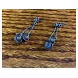 1.5" Silver Yarn Ball Dangle Earrings