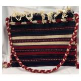 Vintage Handwoven Wool Folk Art Bag