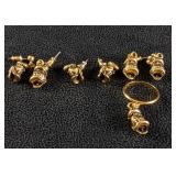 Donald Duck Earrings and Ring Set Disney