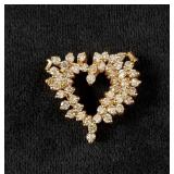 14K Gold Diamond Heart Pendant