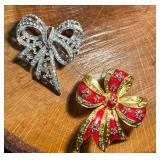 Two Joan Rivers Vintage Bow Brooches