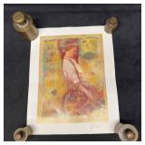 Hua Chen Gathering Blossoms Seriolithograph Signed