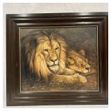 P. Whitford 1911 Oil Painting on Canvas Framed Lio
