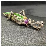 Barbara Bixby Sterling/18k Grasshopper Pendant