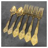 Rogers Gold Tone Stainless Floral Royalty Design S