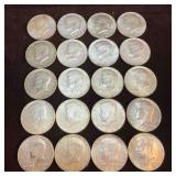 Twenty 20 Kennedy Half Dollars 1968 D 10 Ten Dolla