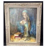 Framed Oil On Canvas 'Mignon' By Ben Sunday Unsign