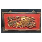 Vintage Wall Sculpture Vietnamese Crab & Basket Ar